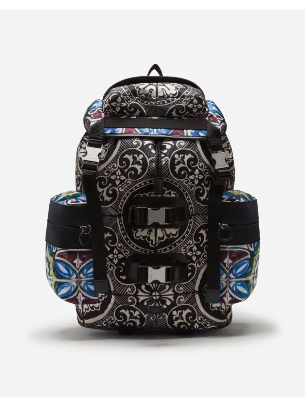 NWT $2495 Dolce & Gabbana Limited Edition Zaino Nylon Maiolica Print Backpack